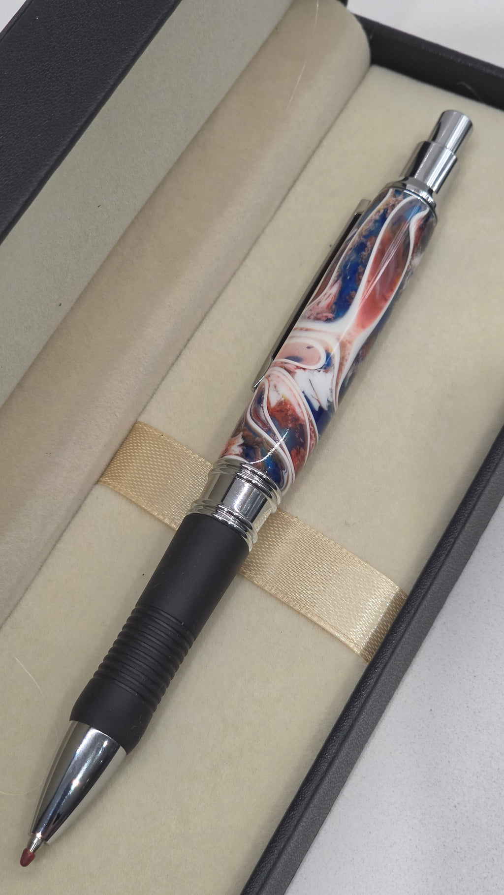 Hand turned Resin multi coloured Click Gel Pen
