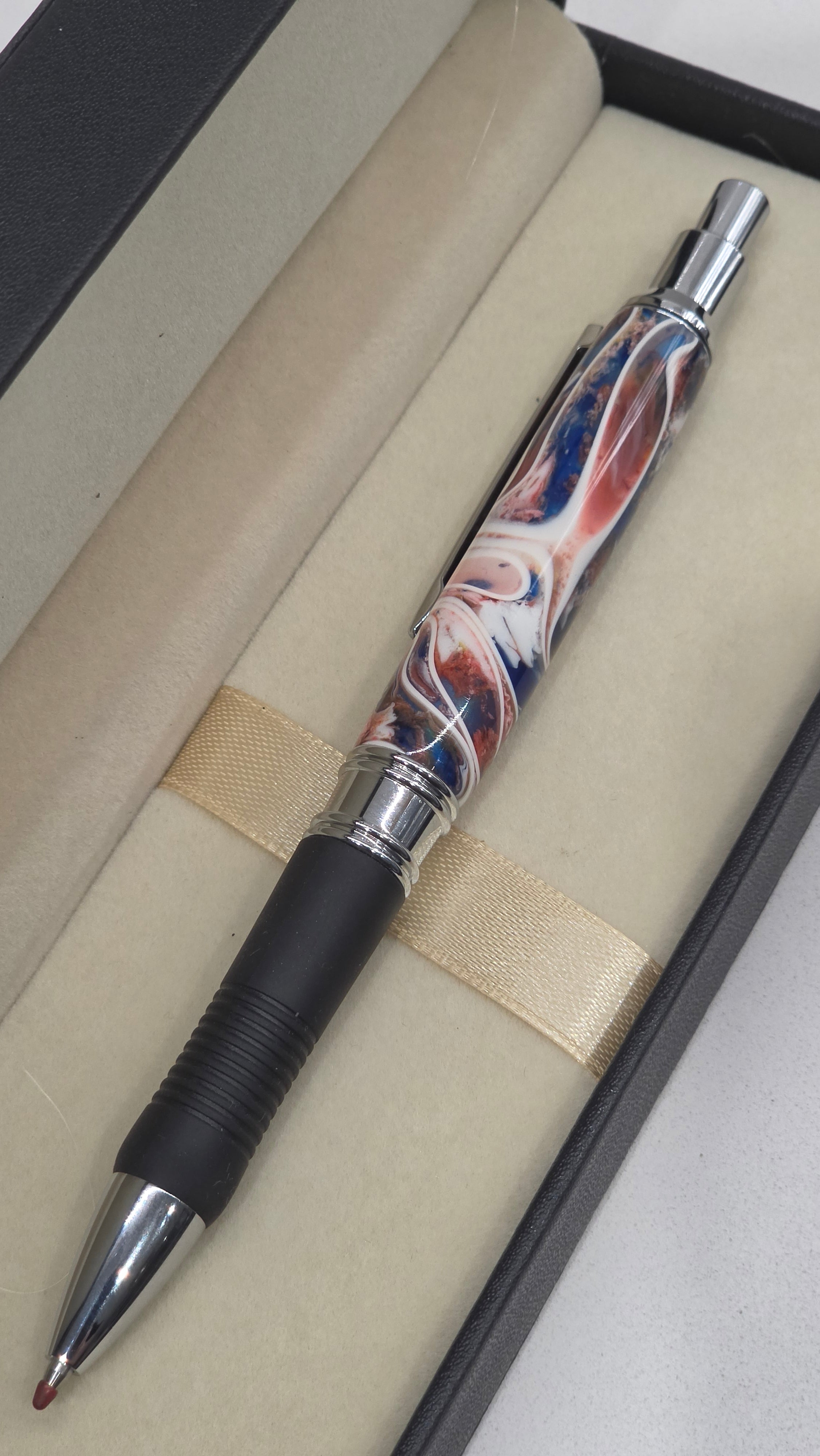 Hand turned Resin multi coloured Click Gel Pen