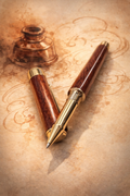 Custom Order Wood turned Rollerball Pen. Finished in Sapele African hardwood with black and red stain