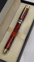 Masonic hand turned Pen in red Seduction Polyester resin