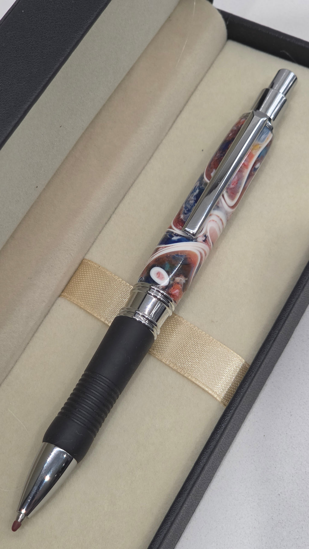 Hand turned Resin multi coloured Click Gel Pen