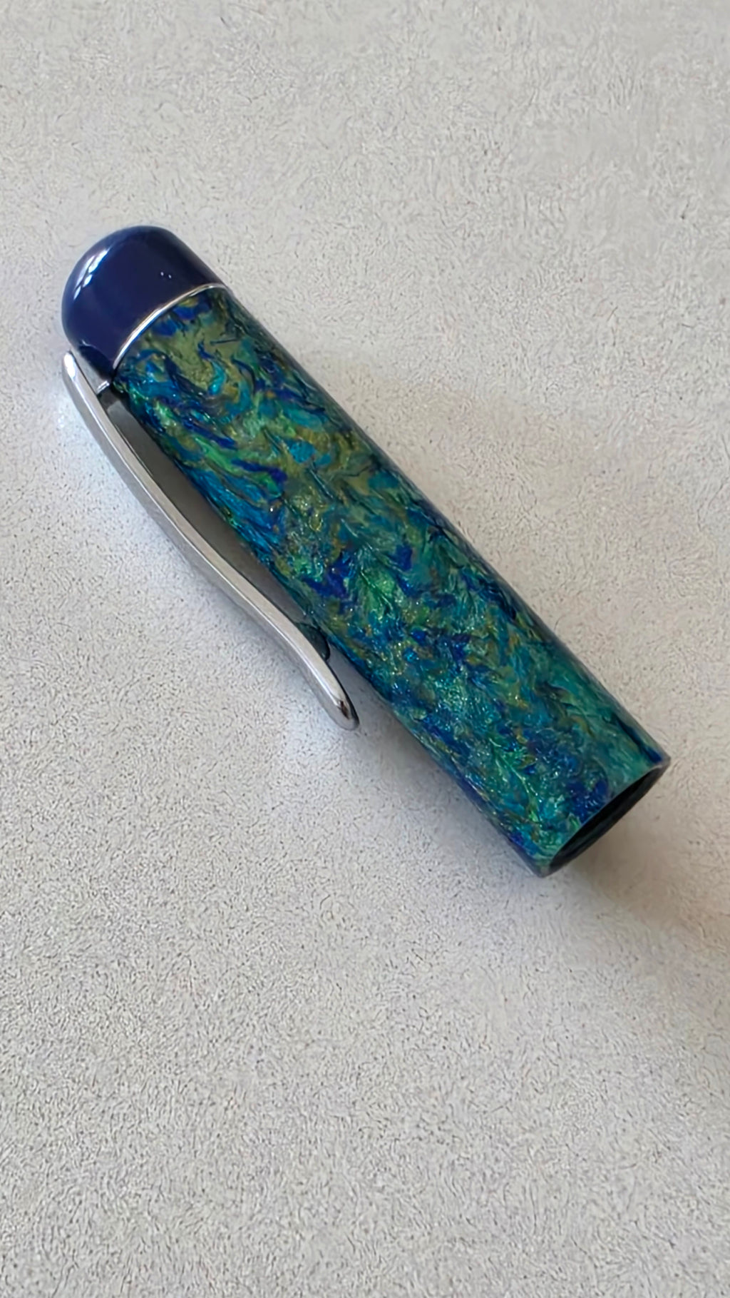 Handmade bespoke Blue resin and Ebonite Fountain Pen.