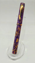 Diamond Dust & Purple Swirl resin and Ebonite Fountain Pen (Brass Accents)