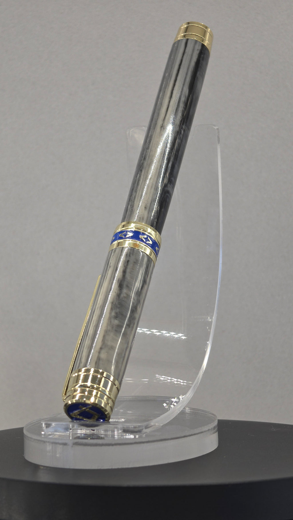 Masonic Cullinore Acrylic grey marble effect rollerball pen