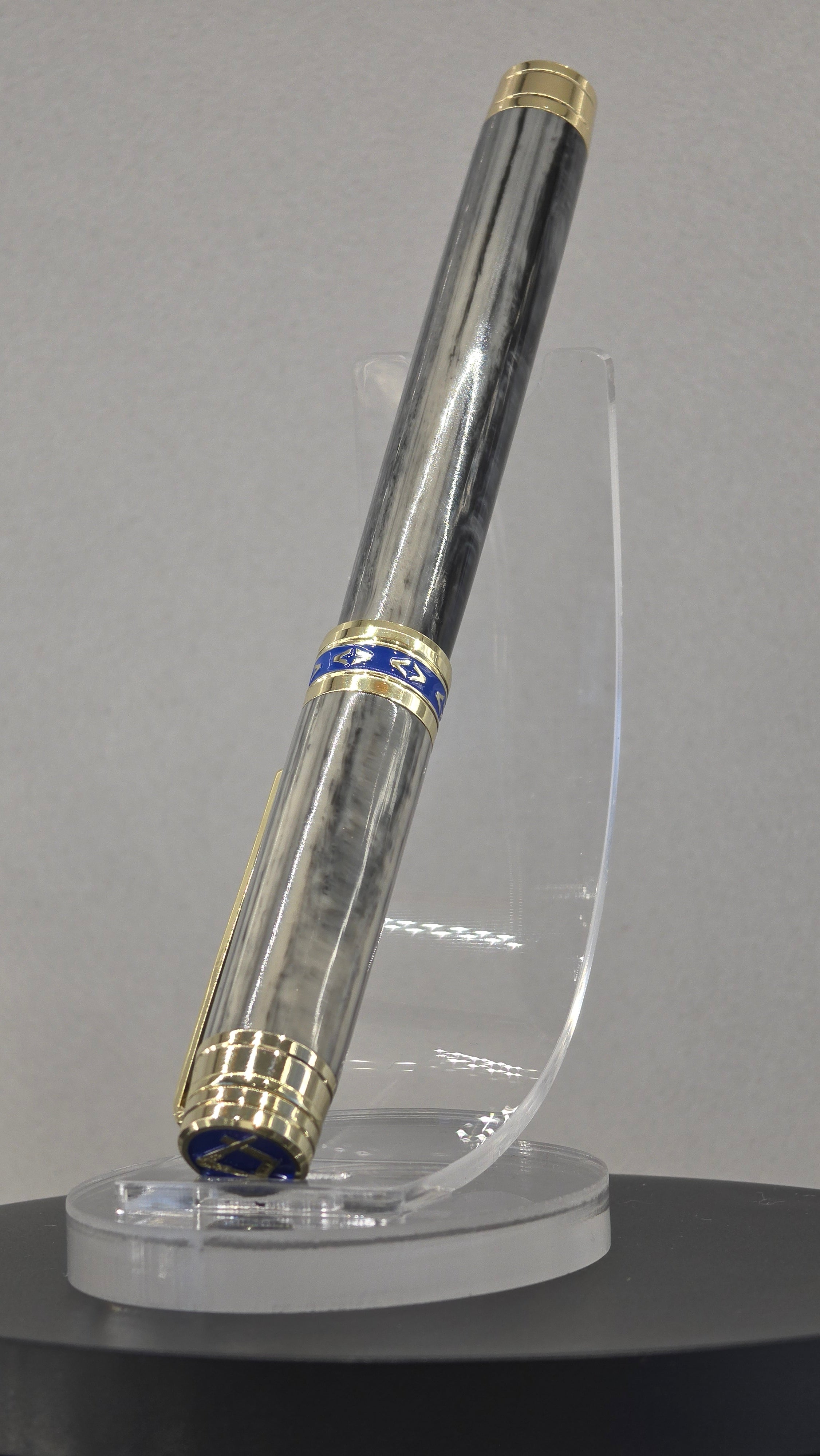 Masonic Cullinore Acrylic grey marble effect rollerball pen