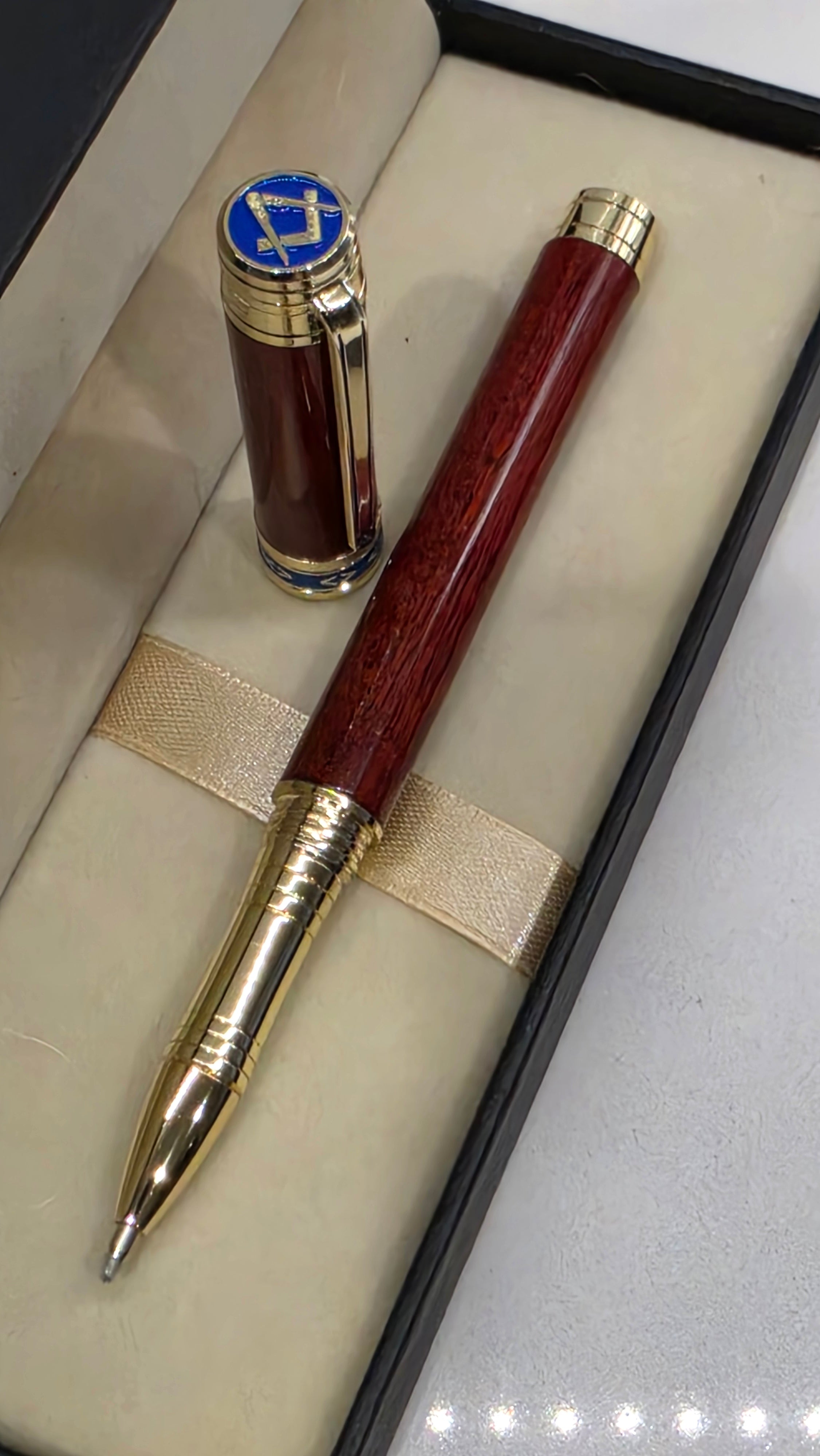 Masonic wood turned Rollerball Pen.