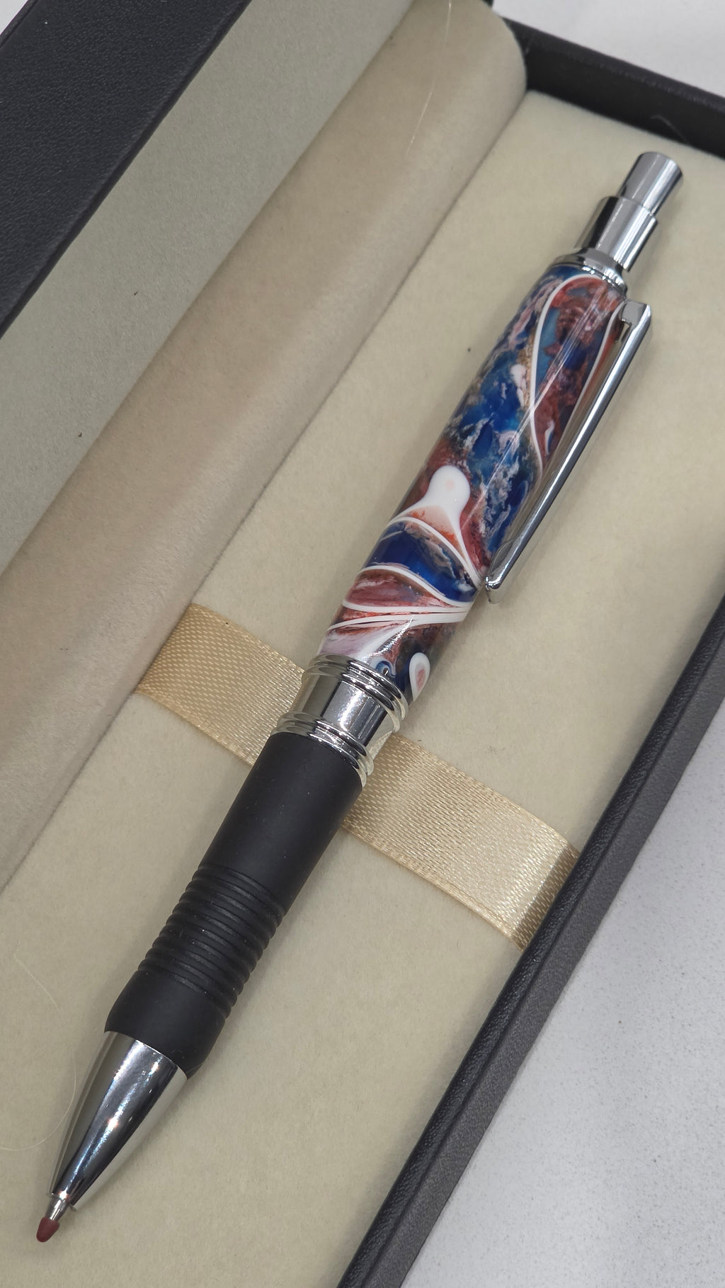 Hand turned Resin multi coloured Click Gel Pen